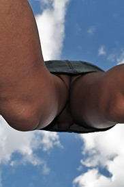 hooker Nicole don`t wear underwear under skirt