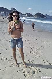 ladyboy Nikki attitudinize on the beach