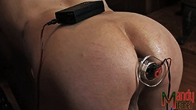 elecric dildo tortures trans ass