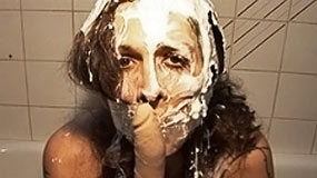 nikki bitch has whipped cream on her face